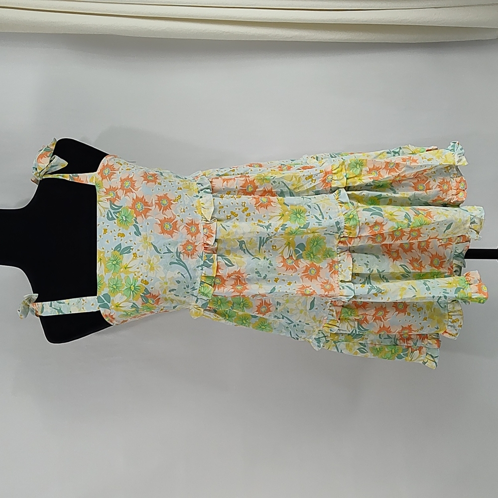 Nasty Gal Floral Tie Strap Ruffle Dress